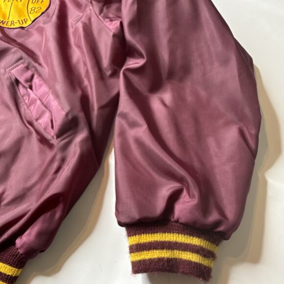 Vtg Birdie Satin Jacket Men Sz XL MMAA Basketball 1982 Runner Up Maroon MN - Picture 5 of 14